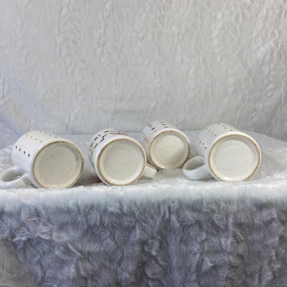 Set of 4 Geometric shape all over print mugs Brazil Star Moon Cats Geo Shapes - Picture 8 of 15